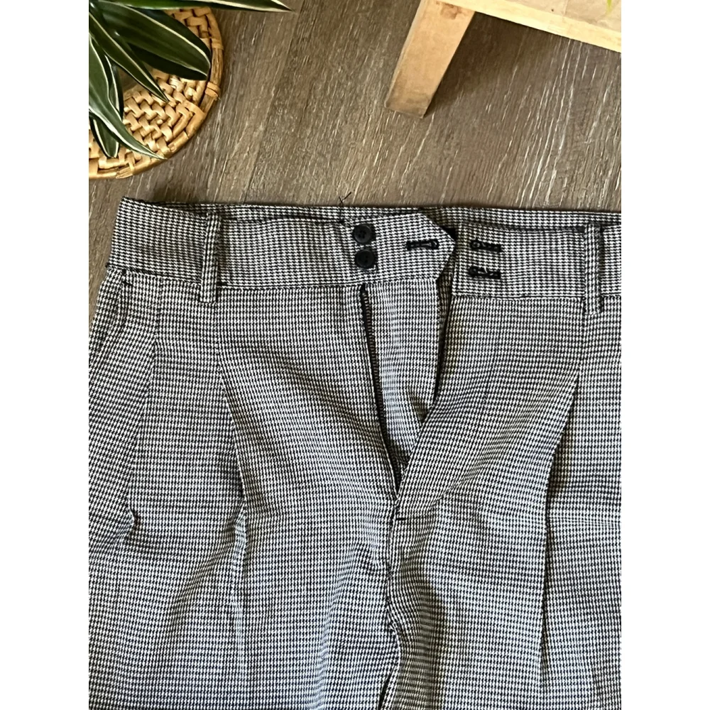 Women's Madewell Trousers Size 8 Black and White Houndstooth - Picture 2 of 9